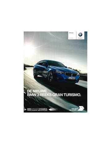 2016 BMW 3 SERIE GRAN TURISMO BROCHURE NEDERLANDS, Nieuw, BMW, Author