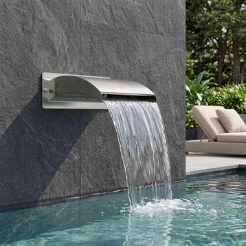 vidaXL Zwembadwaterval met LED Roestvrij staal 304 30 x 9 x, Tuin en Terras, Waterpartijen en Fonteinen, Verzenden, Nieuw