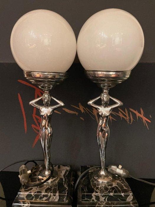 Lamp (2) - Decò - Aluminium, Antiek en Kunst, Curiosa en Brocante