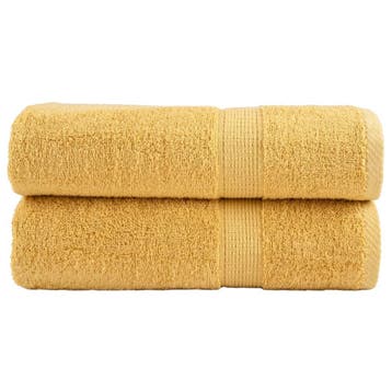 vidaXL Badhanddoeken SOLUND 2 st 600 g/m² 70x140 cm, Verzenden, Nieuw, Goud