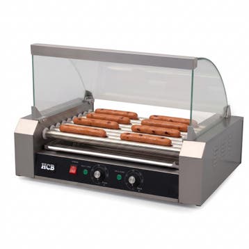 HCB Worstengrill - hotdogroller - 9 rollen - RVS - 230V, Verzenden, Nieuw in verpakking, Overige typen