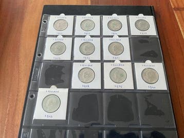 Nederland. Wilhelmina. 1 Gulden 1922/1943, 11 stuks