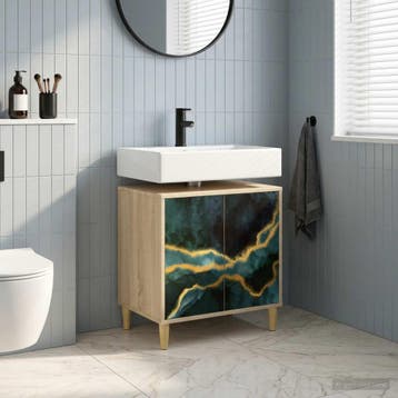 vidaXL Badkamerkast WIJHE Sonoma 60 x 40 x 60 cm Bewerkt, Verzenden, Nieuw