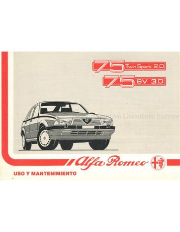 1988 ALFA ROMEO 75 INSTRUCTIEBOEKJE SPAANS