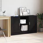 vidaXL Dressoir Zwart Eiken 120 x 30,5 x 70 cm Bewerkt hout, Huis en Inrichting, Kasten | Dressoirs, Verzenden, Nieuw, Overige houtsoorten
