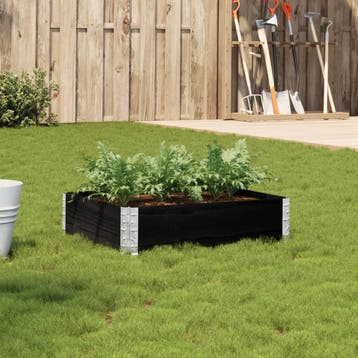 vidaXL Plantenbak 80x60 cm massief grenenhout zwart, Tuin en Terras, Bloembakken en Plantenbakken, Verzenden, Nieuw, Hout