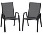2 Stapelbare Tuinstoelen – Ademend Textileen en Metaal, Tuin en Terras, Verzenden, Nieuw