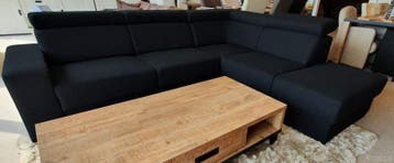Loungebank Raalte - loungebanken - Zwart, Nieuw, Stof