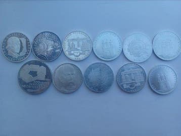 Duitsland, Oostenrijk. 10 Deutsche Mark 10x & 100 Schilling
