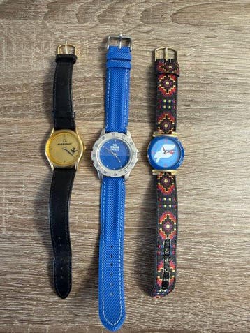 Boeing KLM Cargo and Fokker - Three aviation watches -