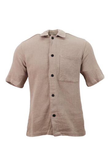 Genti Overhemd in maat S Beige, Kleding | Heren, Verzenden, Zo goed als nieuw, Overige kleuren, Genti