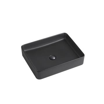 Wastafel Elena 50x40x11cm mat zwart inclusief afvoerplug, Verzenden, Nieuw
