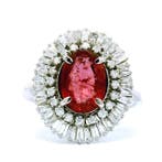 Ring Platina - 3.11ct. tw. Saffier - Diamant, Sieraden, Tassen en Uiterlijk, Ringen, Nieuw
