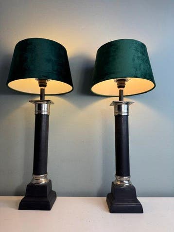 Lamp (2) - Set van 2 Luxe Tafellampen – Groen & Zwart