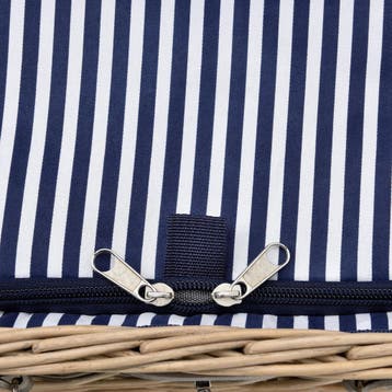 Picknickmand voor 2 personen - incl. inhoud - blauw en wit, Verzenden, Nieuw