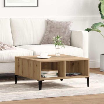 vidaXL Salontafel Artisan Eiken 60 x 60 x 30 cm, Verzenden, Nieuw, Overige houtsoorten, 50 tot 100 cm