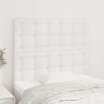 vidaXL Hoofdbord wit 90x5x118/128 cm kunstleer, Verzenden, Nieuw, Wit, Overige materialen