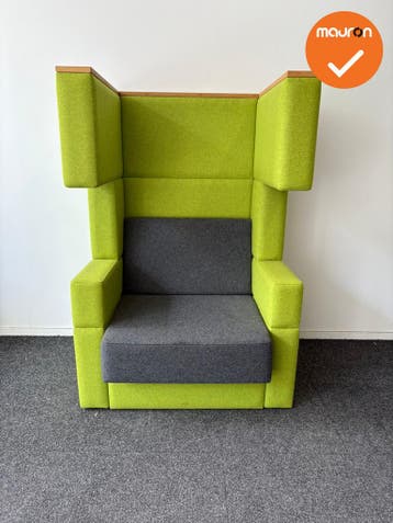 Akoestische design Fauteuil - Groen / Antraciet- refurbished, Vergader- of Presentatieruimte, Ophalen of Verzenden, Gebruikt, Stoel