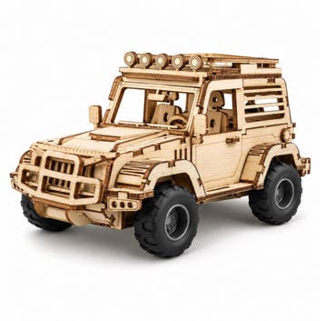 C.M. SUV Jeep 125-delig met pull-back mechanisme Houten D..., Verzenden, Nieuw