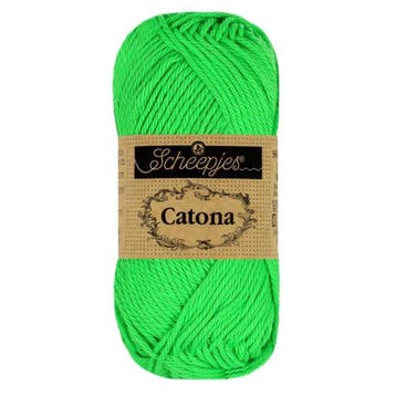 Scheepjes Catona - 10g - 602 Neon Green, Ophalen of Verzenden, Nieuw, Breien of Haken, Wol of Garen