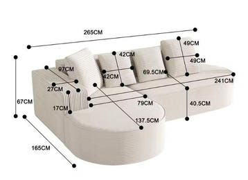 Modern L-Shaped Cloud Sofa met Lounge Functie – 241 cm, Verzenden, Nieuw