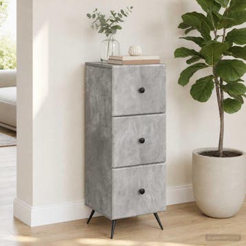 vidaXL Ladenkast Betongrijs 33 x 34,5 x 90 cm Bewerkt hout, Verzenden, Nieuw