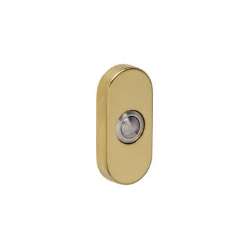 Intersteel deurbel ovaal 65x30x10mm verdekt - PVD, Verzenden, Nieuw