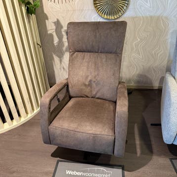 Relaxfauteuil Lerira - Microleder Bruin - IN.HOUSE, Nieuw, 75 tot 100 cm, Ophalen of Verzenden, 50 tot 75 cm