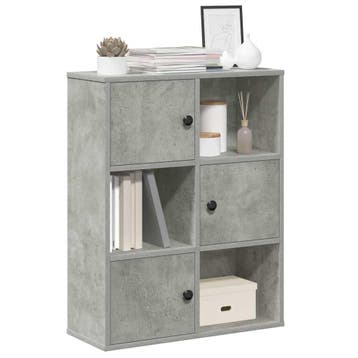 vidaXL Boekenkast 60x24x76,5 cm bewerkt hout betongrijs, Huis en Inrichting, Minder dan 50 cm, Verzenden, Nieuw, Minder dan 100 cm