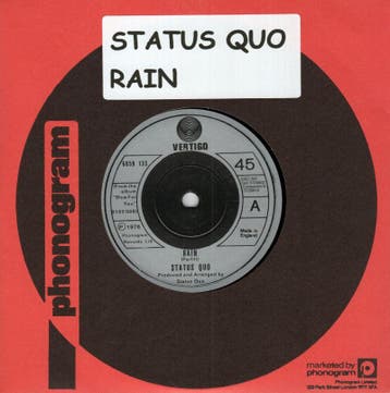 Status Quo - Rain + You lost the love (Vinylsingle), Nieuw in verpakking