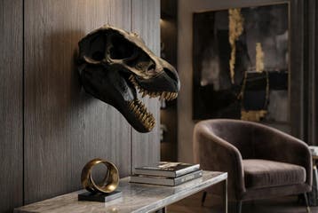 Wanddecoratie sculptuur T-REX 40 cm zwart - 48059, Ophalen of Verzenden, Nieuw