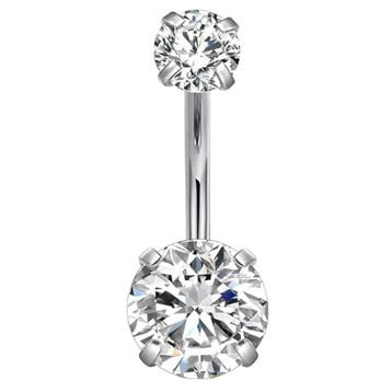 Fako Bijoux - Navelpiercing - Zirkonia Duo - Kristal -, Verzenden, Nieuw