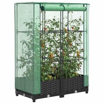 vidaXL Plantenbak verhoogd met kashoes 80x40x123 cm, Verzenden, Nieuw, Minder dan 60 cm, 60 cm of meer