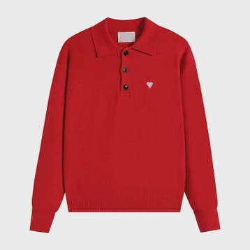 Dames Gebreide Poloshirt met Omvouwbare Kraag en Hartje - Co, Kleding | Dames, Tops, Verzenden, Nieuw