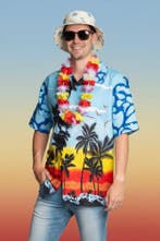 Hawaii Shirt Paradise Blauw | Miami Vice - XXL, Kleding | Dames, Verzenden, Nieuw