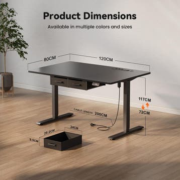 Zit sta bureau - Elektrisch - Verstelbaar - 120x60 cm - Zwar, Verzenden, Zo goed als nieuw