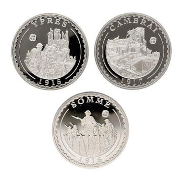 Gibraltar. 1 Crown 2016 - Battles in World War I (3 stuks), Postzegels en Munten