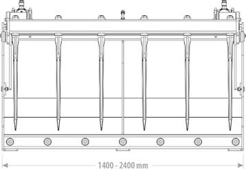Hydraulische Mestriek Standaard 1.40- 2.40 m