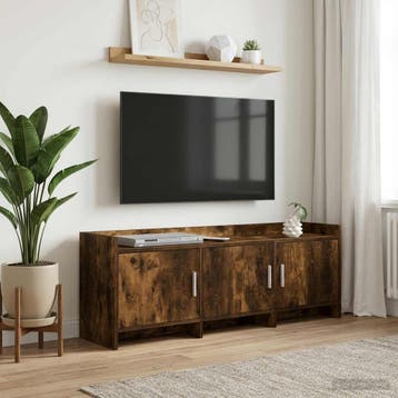 vidaXL TV-kast 130 x 33 x 47 cm Gerookt eiken Bewerkt hout, Minder dan 50 cm, Verzenden, Nieuw, Minder dan 100 cm