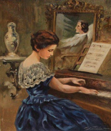 Rafael Jutglat Pujol (1889 - 1961) - Dama tocando el piano