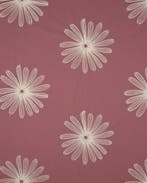 Katoen Geborduurd Bloemen Mauve, Hobby en Vrije tijd, Nieuw, Overige kleuren