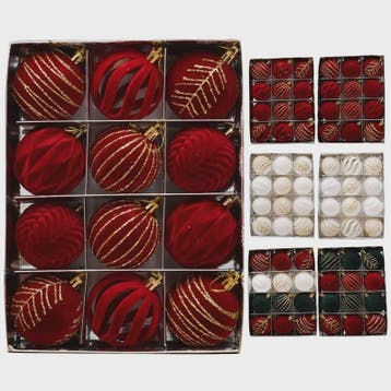 Kerstballen 6cm - Set van 12/16 Stuks - Wijnrood & Goud - Fl, Diversen, Kerst, Verzenden, Nieuw
