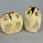 Ewa Budzowska - NO RESERVE- 2 OWLS- (decorated 24 carat
