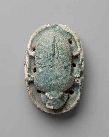 Oud-Egyptisch Faience Scarab - 7.1 cm