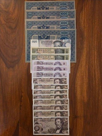 Oostenrijk. - 18 Banknotes - 1902/1983 (Zonder minimumprijs)