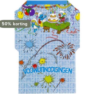 Smurfen Uitnodiging Fold&Mail 8712048260422, Verzenden, Zo goed als nieuw