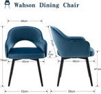 Eetkamerstoelen - Set van 2 - Met armleuning - Fluweel - Bla, Huis en Inrichting, Stoelen, Verzenden, Zo goed als nieuw