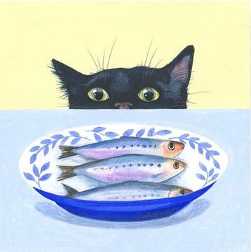 Isabelle Brent - “Gourmet Cat”. Gesigneerd in de plaat. - 40