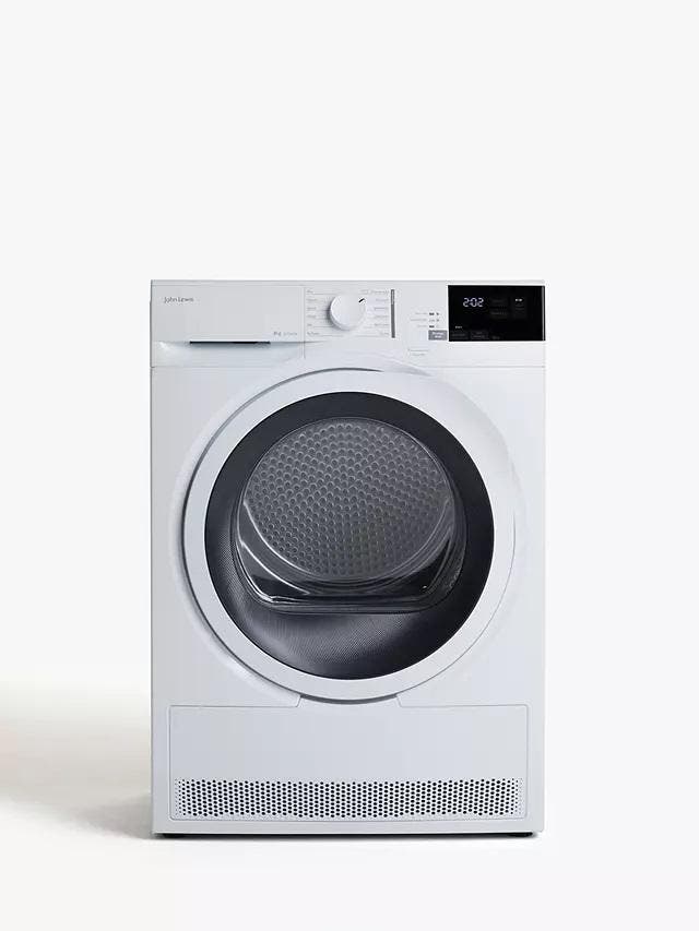 John Lewis Jltdh24 - Warmtepompdroger - 8 kg - Sensor Drying, Witgoed en Apparatuur, Wasdrogers, Zo goed als nieuw, Voorlader