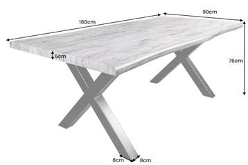 Industriële eettafel WILD 180cm Grijs Gelimd Wild Eiken, Ophalen of Verzenden, Nieuw